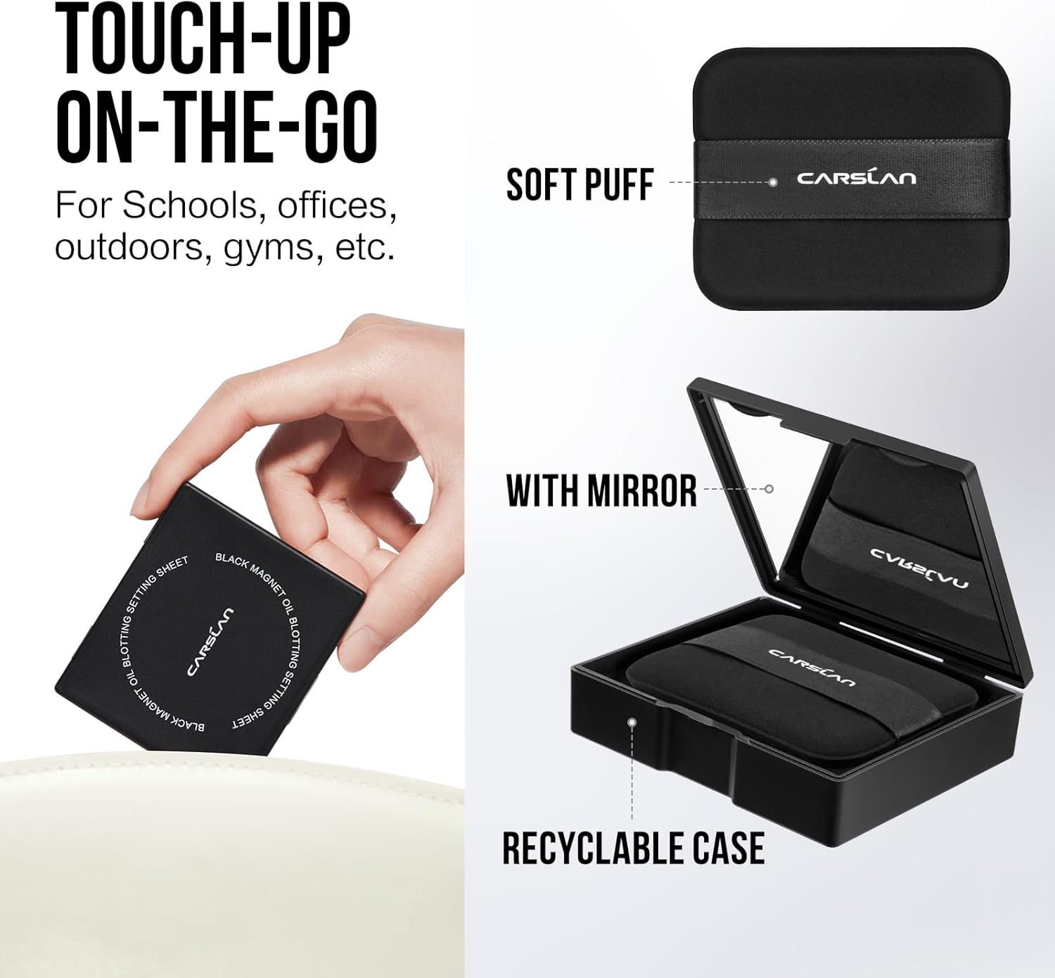 CARSĽAN Makeup Blotting Paper with Powder