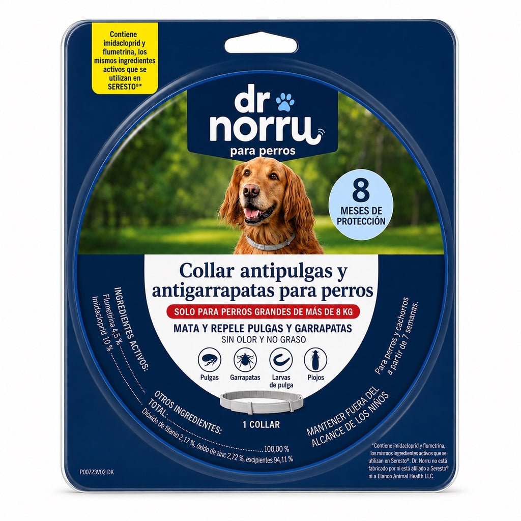 Dr. Norru collar ajustable antipulgas y antigarrapatas para perros