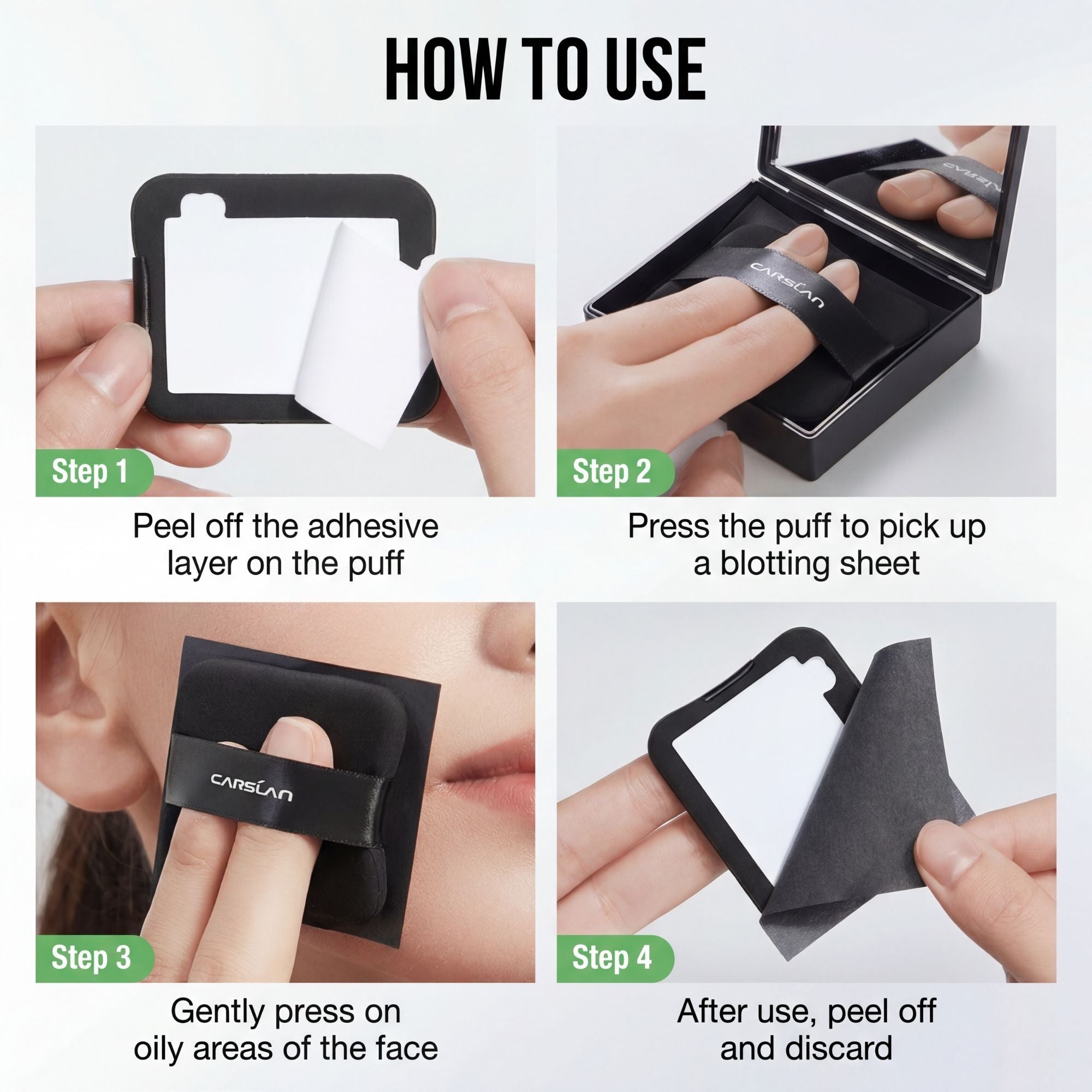 CARSĽAN Makeup Blotting Paper with Powder